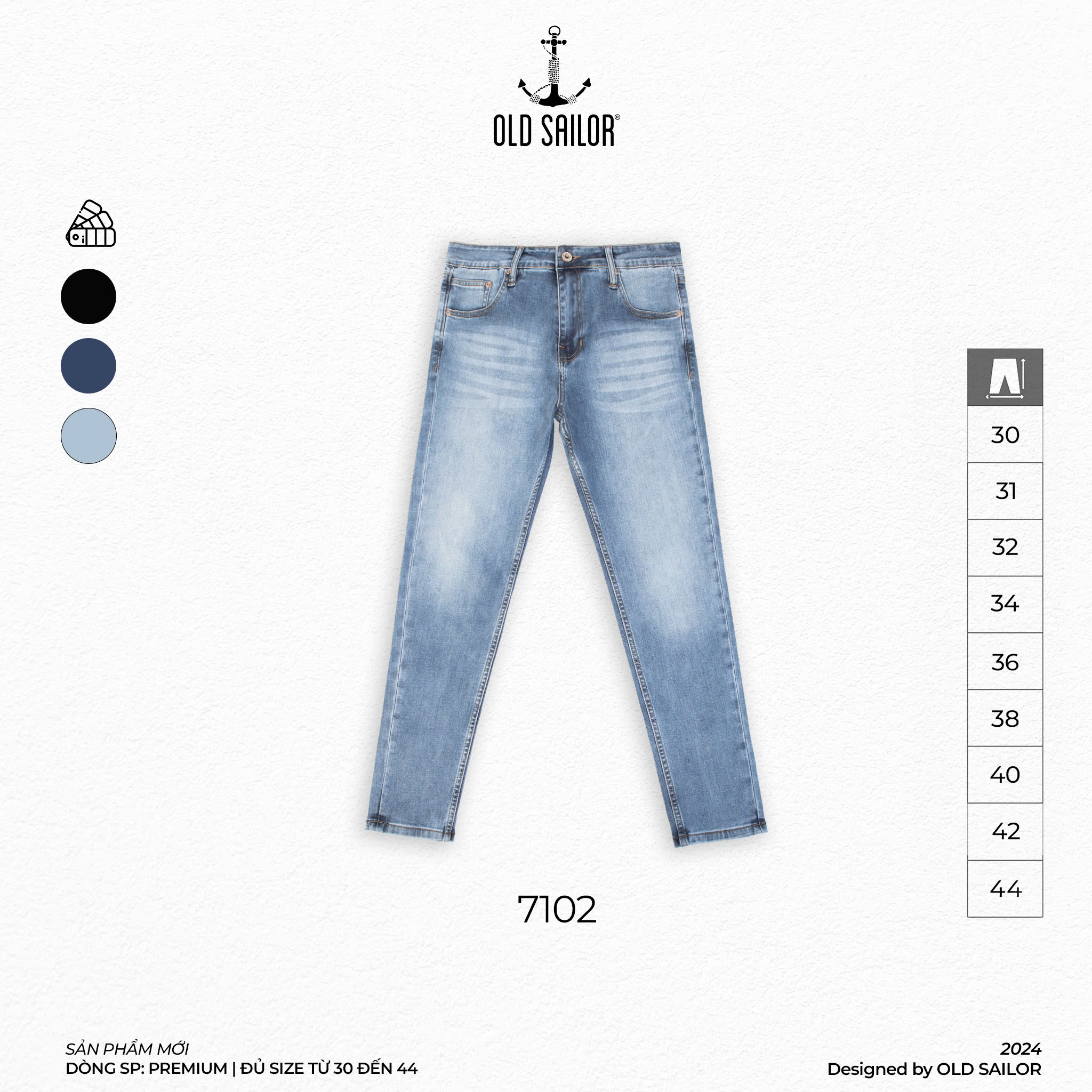 Quần Jeans Form Carrot Old Sailor - 7102 - Big size upto 44